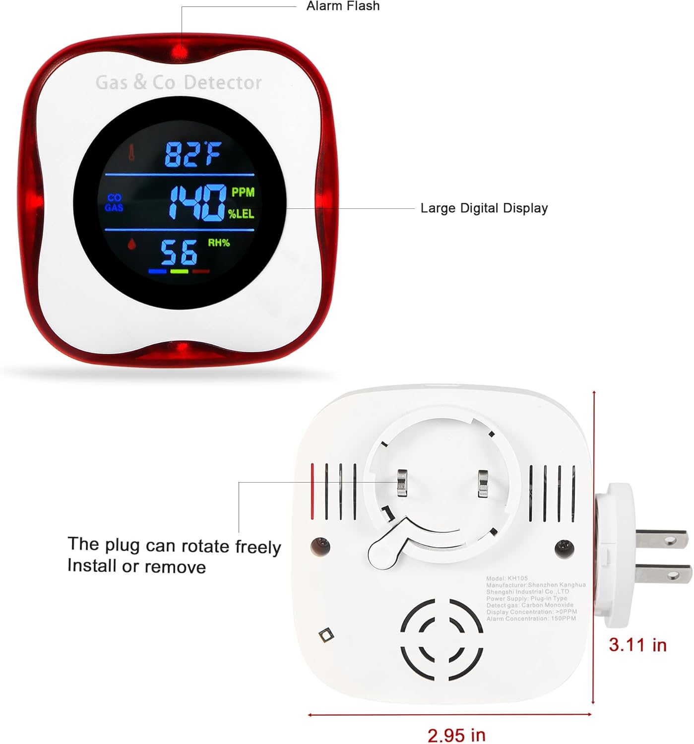 2 Packs Carbon-Monoxide-Detectors