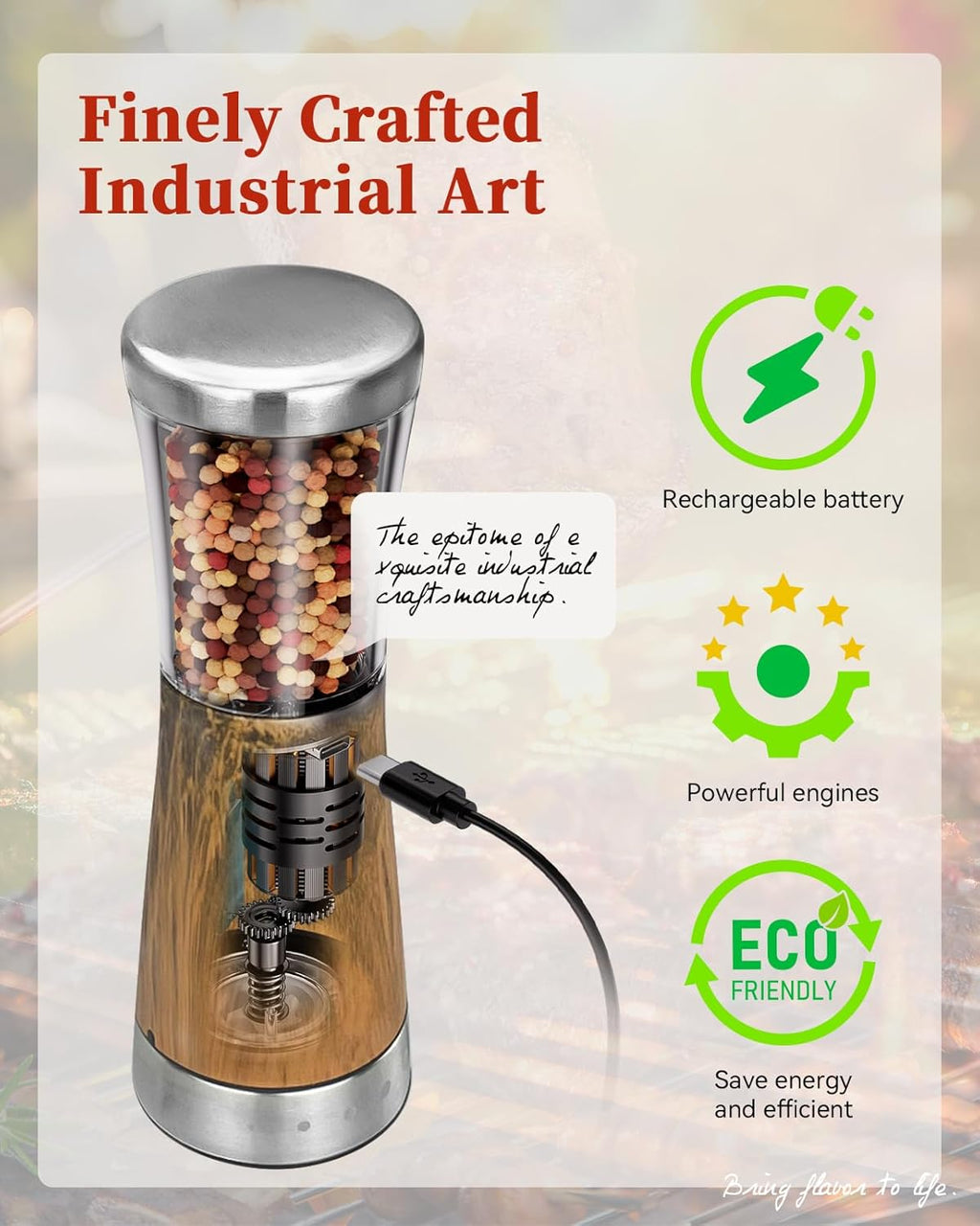 Electric Salt and Pepper Grinder Set