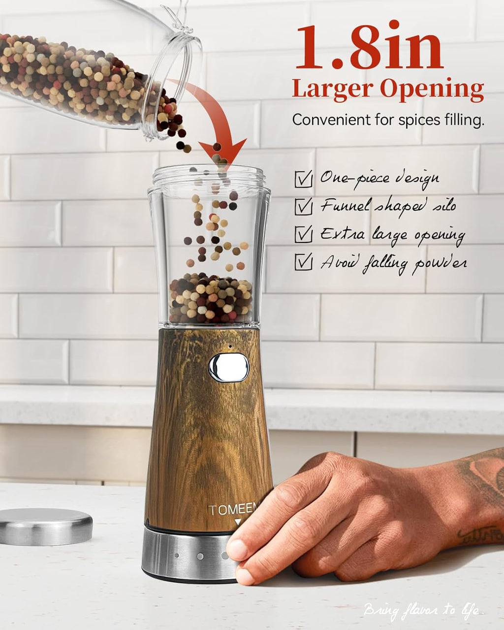 Electric Salt and Pepper Grinder Set