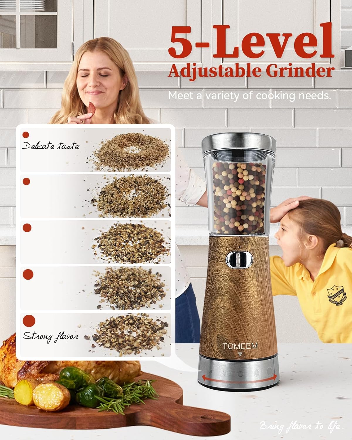 Electric Salt and Pepper Grinder Set