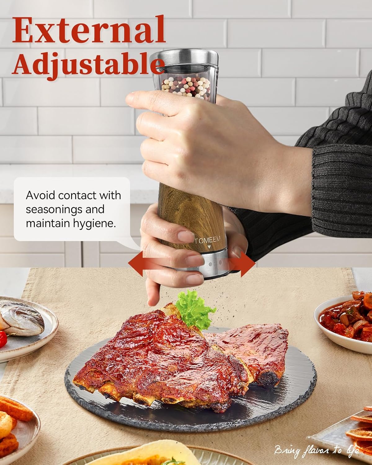 Electric Salt and Pepper Grinder Set