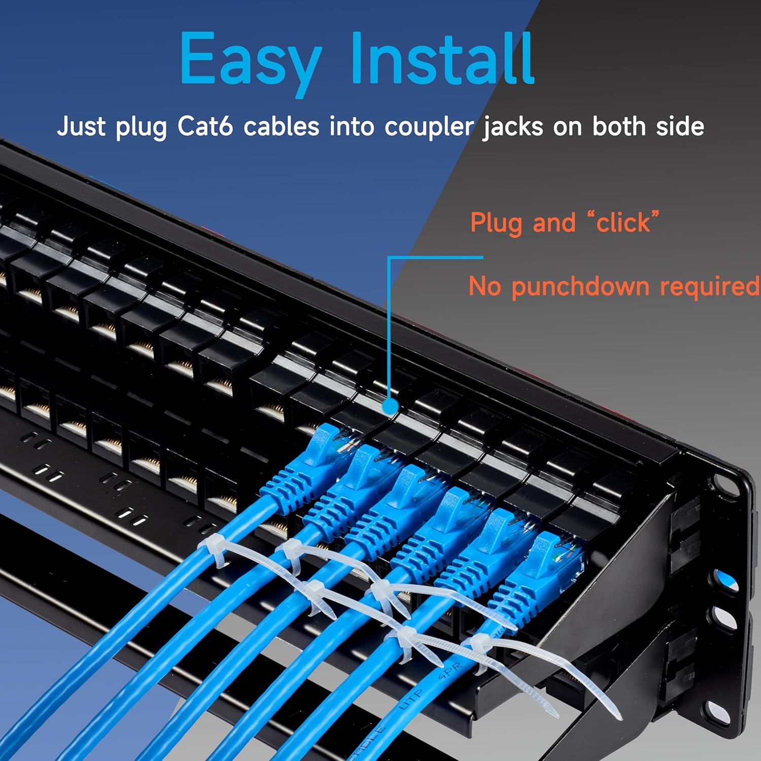 48 Port RJ45 Cat6 Patch Panel