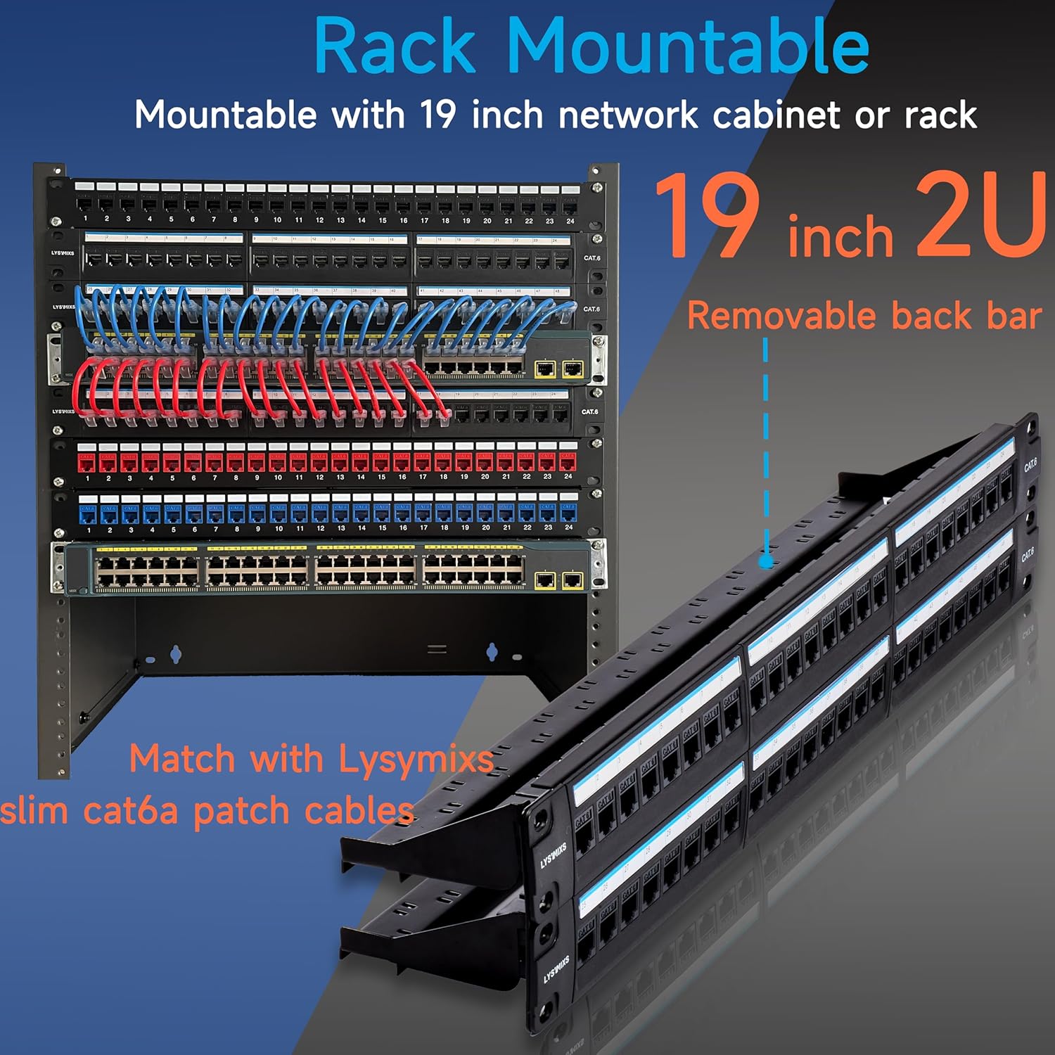 48 Port RJ45 Cat6 Patch Panel