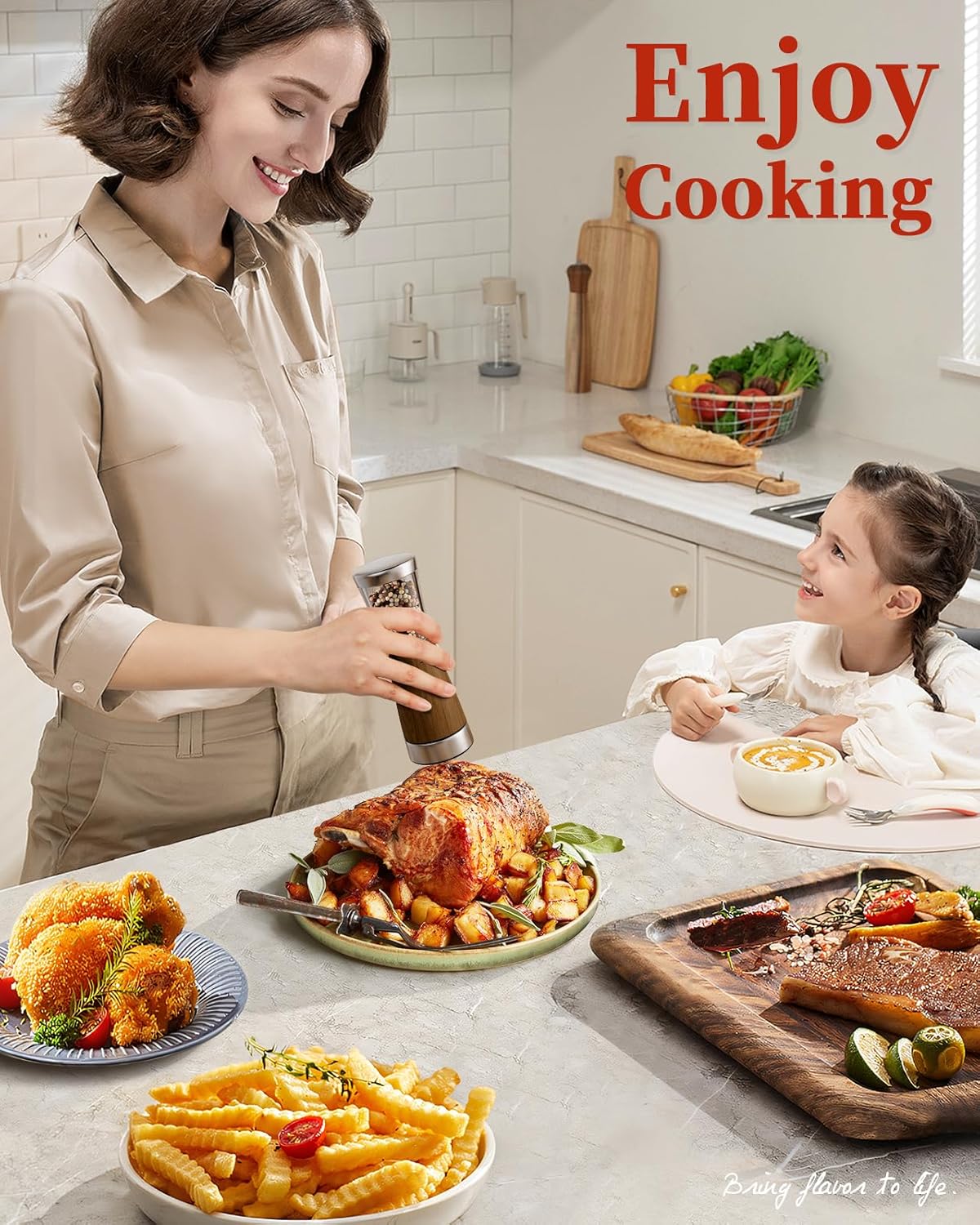 Electric Salt and Pepper Grinder Set