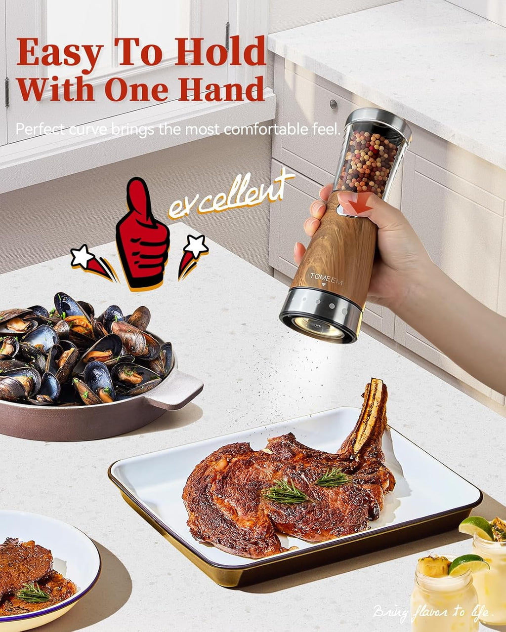 Electric Salt and Pepper Grinder Set
